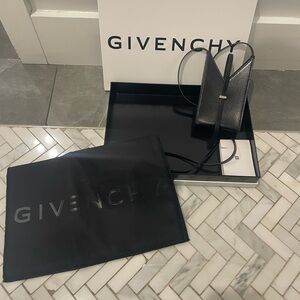 Givenchy Black Leather Crossbody phone bag with Strap